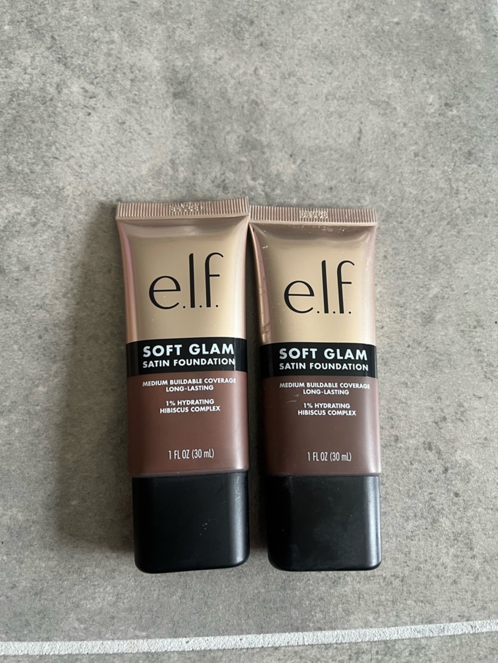 New elf Soft Glam Satin Foundation Shade “63 Rich Warm” Quantity of Two